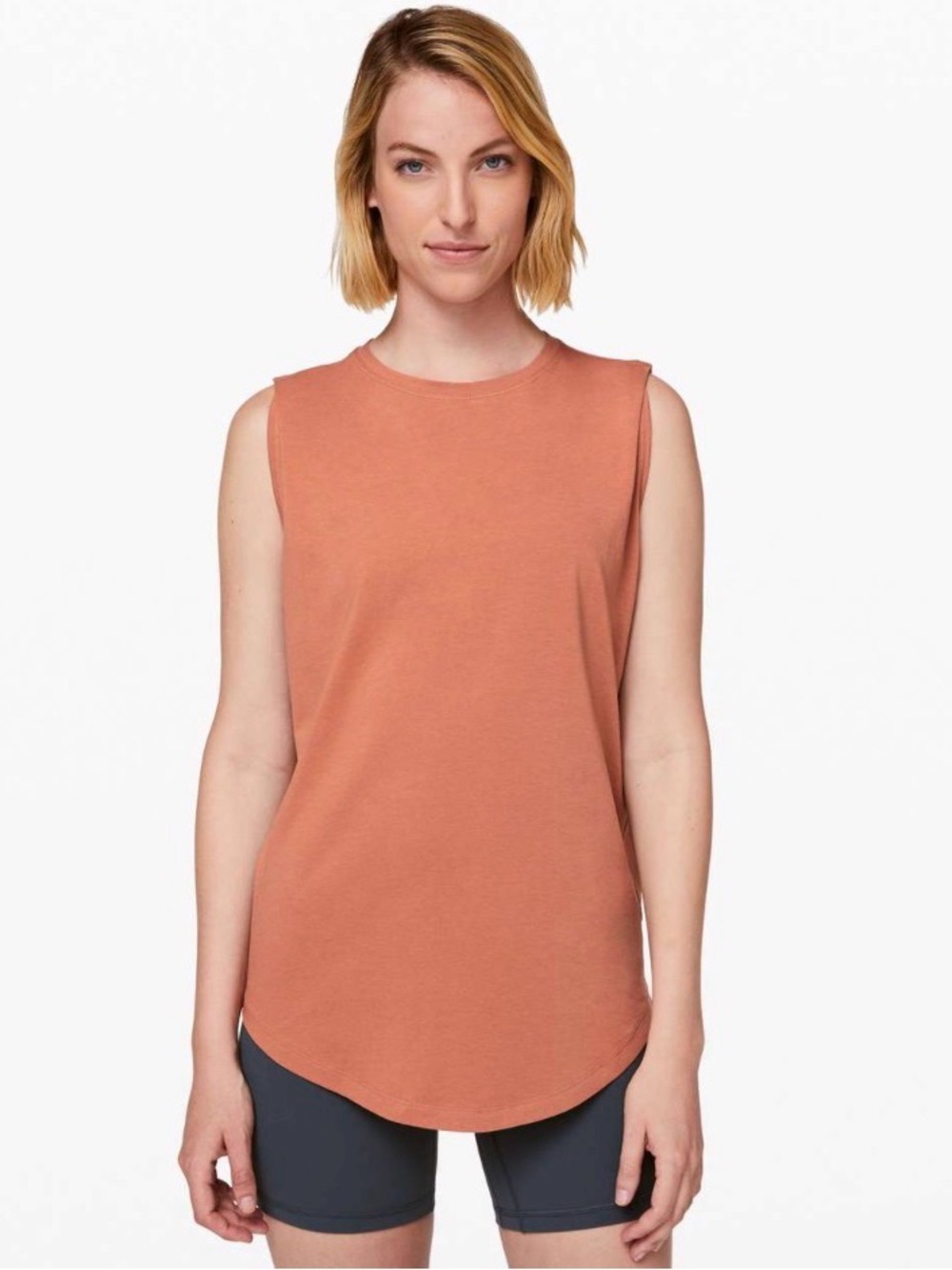 Lululemon Top Bundle Muscle Tank Cold Shoulder Canyon Rock Rust Orange XL/L - Picture 11 of 13